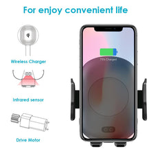 Load image into Gallery viewer, 10W Qi Car Wireless Charger For iPhone Xs X Samsung S10 S9 Xiaomi Mi Automatic Clamping Fast Wireless Charging Car Phone Holder