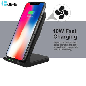 10W Wireless Charger For Samsung Galaxy S9 S8 Note 9 8 Qi Wireless Charging Dock For iPhone X XS Max 8 Plus XR USB Charger