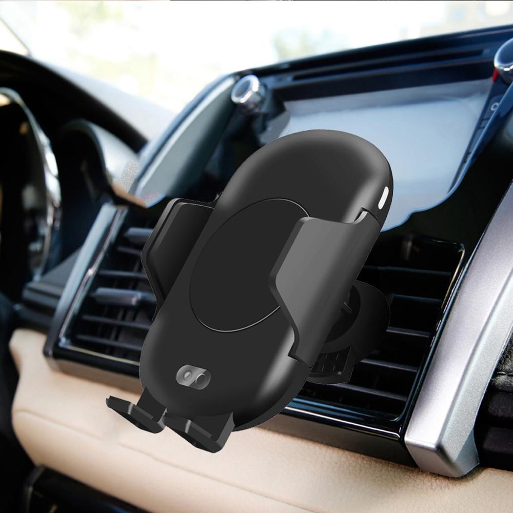 Fast Wireless Car Charger Automatic Induction Car Mount Air Vent Phone Holder Cradle for iPhone 8 X XS MAX XR Samsung S9 S8 (Black)
