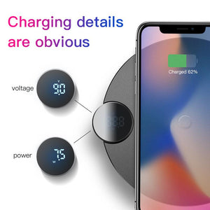 Baseus LED Qi Wireless Charger For iPhone Xs Max X 8 10W Fast Wirless Wireless Charging Pad For Samsung S10 S9 Xiaomi MI 9 MIX 3