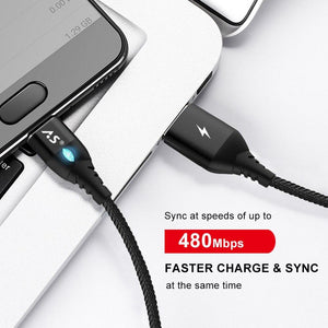 A.S Magnetic USB C Cable Fast Charging Phone Type-C Magnet Charger Adapter for Huawei Xiaomi A2 Mi5 Samsung Galaxy S9 Data Cord