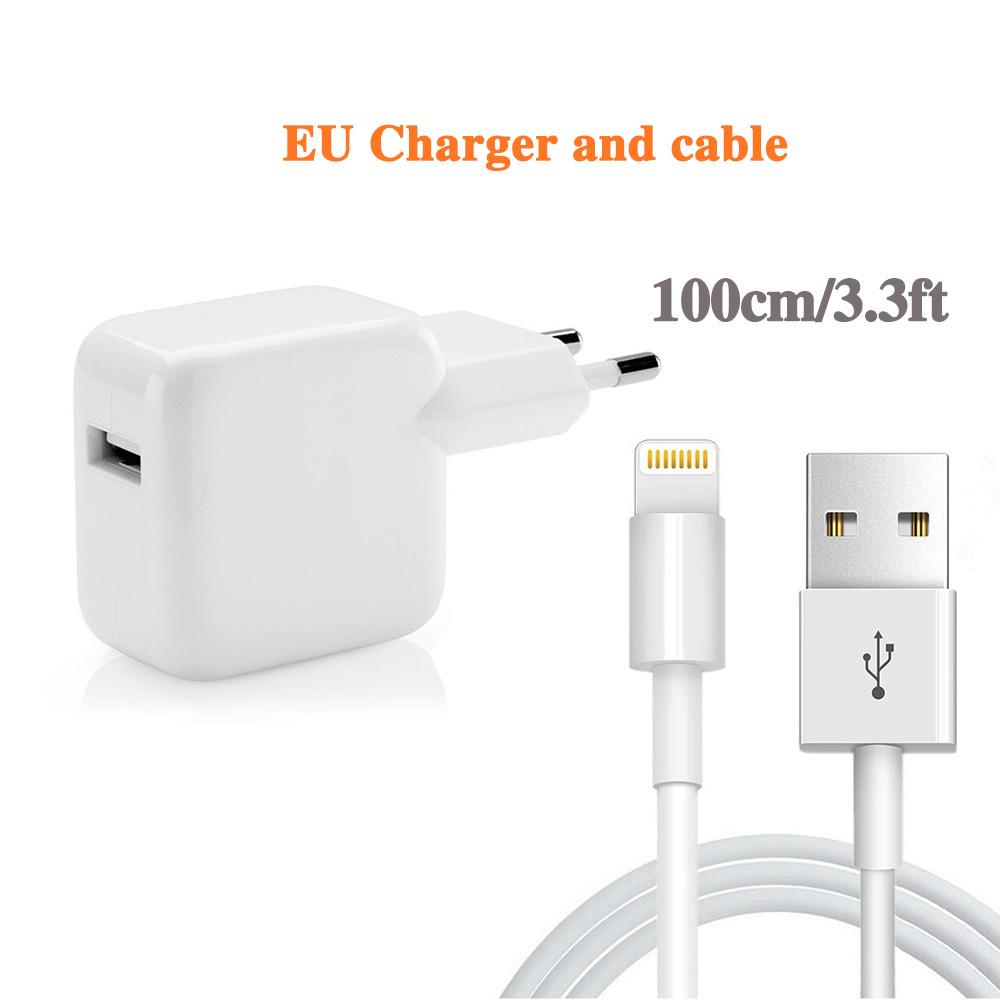 12W 5V 2.4A USB fast charger for iphone 6s 7 8plus X Xmax XR XS ipad mini air pro quick charger 3.0ft usb cable