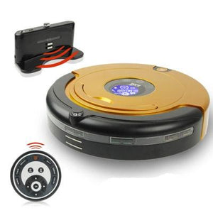 M588 Multifunction Robotic Auto Vacuum Cleaner with LCD Panel & Remote Controller (Include Dock)(Orange)