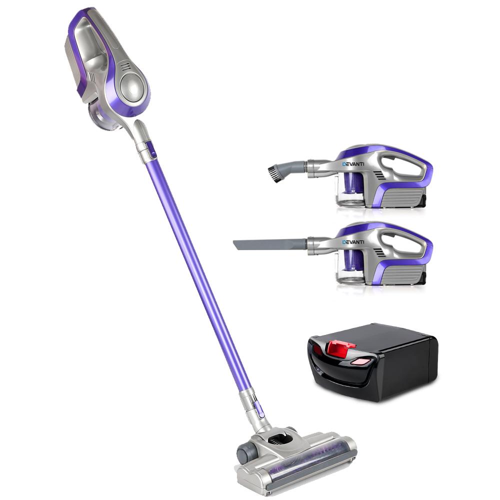 120W Handstick Bagless Cordless Vacuum Cleaner Purple Grey
