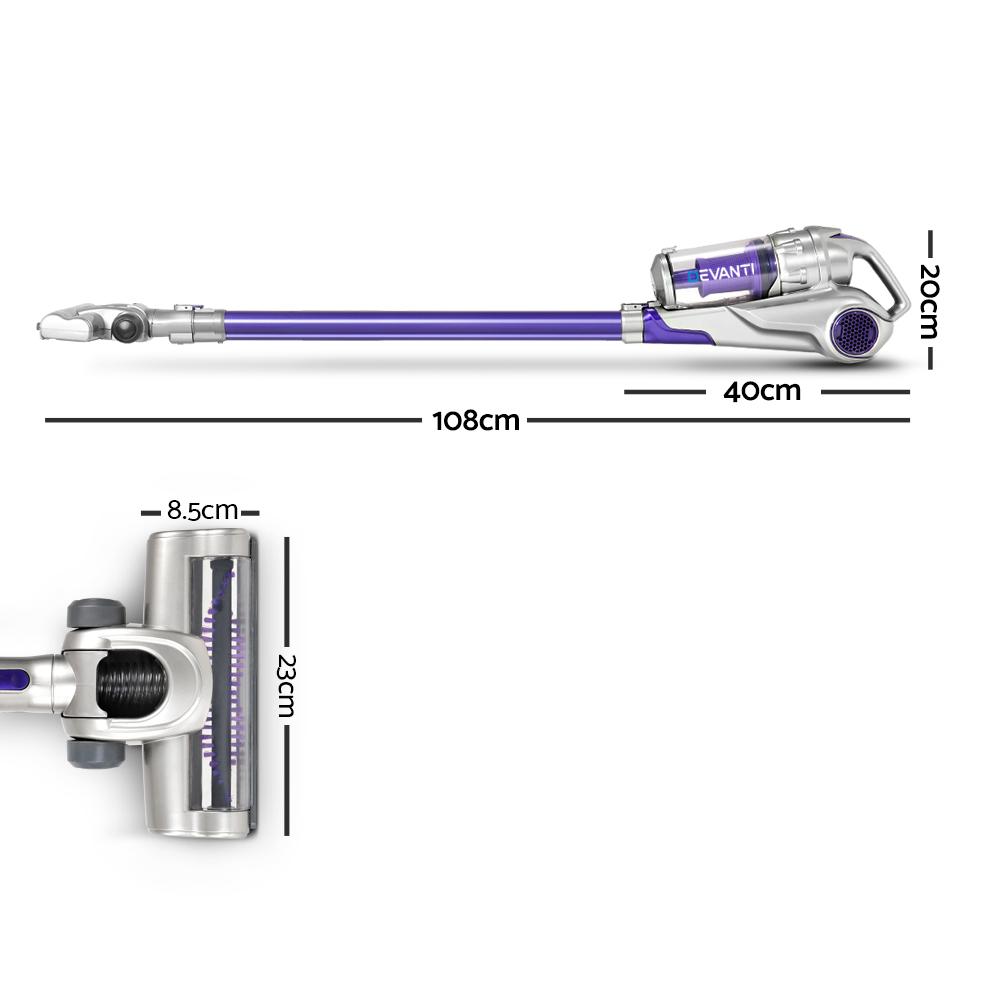 120W Handstick Bagless Cordless Vacuum Cleaner Purple Grey with Spare Battery