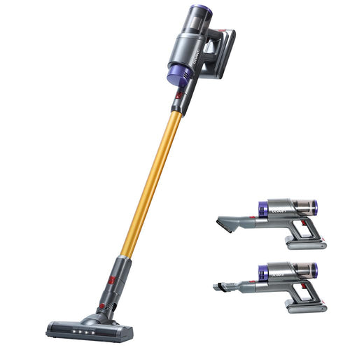 Devanti 150W Handstick Stick Vacuum Cleaner Handheld Cordless Vac Headlight Gold and Grey