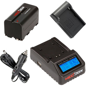 Hedbox NP-F770 Two-Battery with Single Charger Kit (4400mAh)