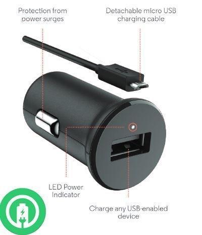 Accessory for Xolo Turbo Fast Powered 15w Car Charger Works with Xolo Era 1x Pro Includes Detachable Hi Power Microusb Cable