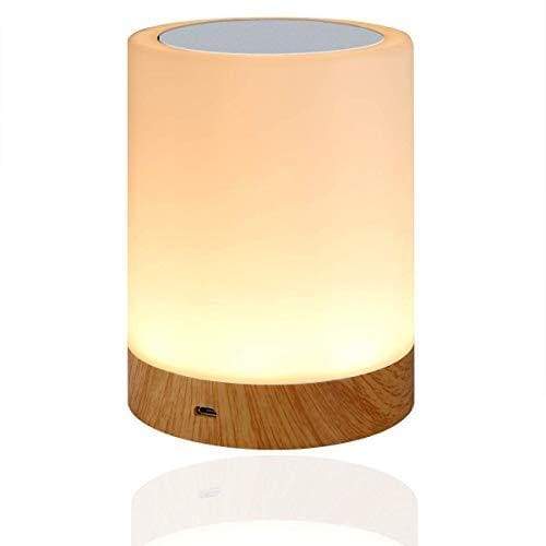 Amouhom Touch Control Lamp, Table Bedside Night Light, Portable LED Light with Dimmable Warm White Light & 6 Different and 16 Gradient Colores Changing