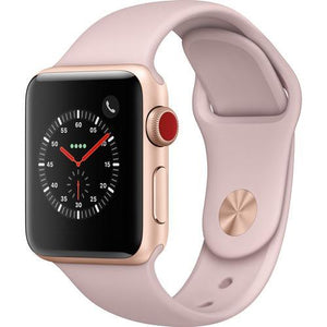 Apple Watch Series 3 38mm with GPS + Cellular (Gold Alum Case & Pink Sand Sport Band)