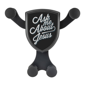 Ask Me About Jesus Qi Wireless Car Charger Mount Christian Gift Religious