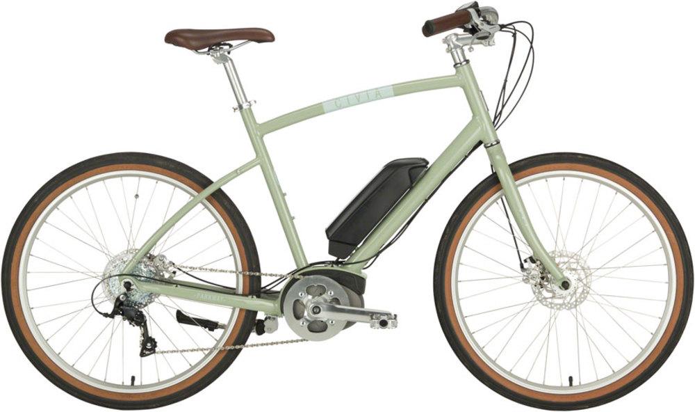 Civia Parkway Step-Over Complete ebike: 26 Clay Gray Large