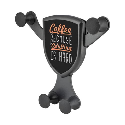 Coffee Because Adulting Is Hard Qi Wireless Car Charger Mount Funny Gift Ideas