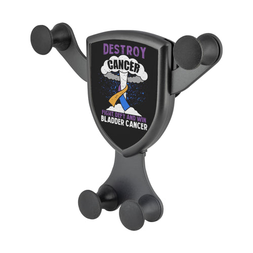 Destroy Cancer Fight Defy Win Bladder Cancer Qi Wireless Car Charger Mount Gift