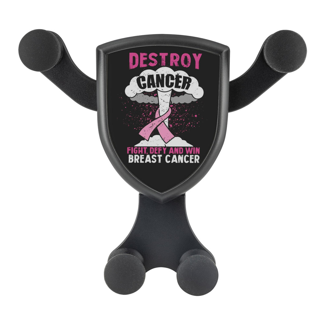 Destroy Cancer Fight Defy & Win Breast Cancer Qi Wireless Car Charger Mount Gift