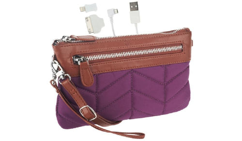 Handbag Butler Quilted Nylon 2-in-1 Bag with 3000 mAh Cell Phone Charger