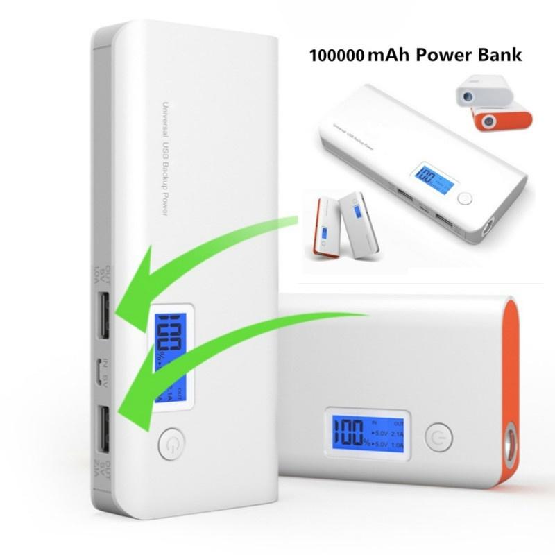 2017 New Portable Power Bank 100000mAh Double USB LCD Display External Backup Battery for iPhone mobile Phone Universal Charger