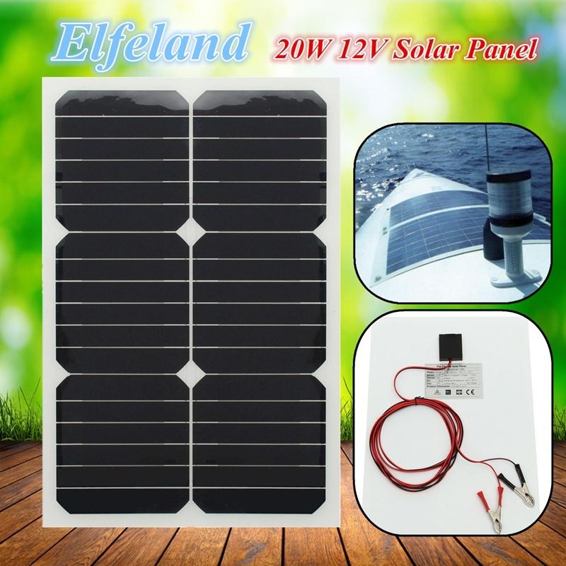 20W/30W 12V Waterproof Sunpower Monocrystal Solar Panel Solar Cells Poly Solar Module Battery Charger  for Car Home Boat Motorcy