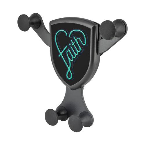 Faith Heart Qi Wireless Car Charger Mount Christian Gift Religious Spiritual