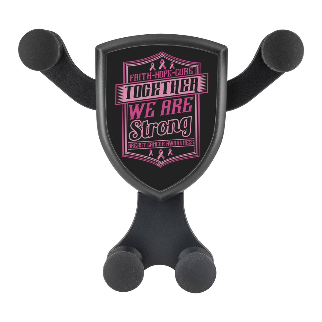 Faith Hope Cure Together We Are Strong Breast Cancer Qi Wireless Car Charger