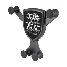 Load image into Gallery viewer, Faith Requires Trust Qi Wireless Car Charger Mount Christian Gift Idea Religious
