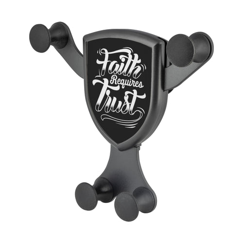 Faith Requires Trust Qi Wireless Car Charger Mount Christian Gift Idea Religious