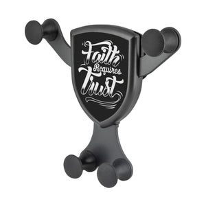 Faith Requires Trust Qi Wireless Car Charger Mount Christian Gift Idea Religious