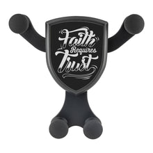 Load image into Gallery viewer, Faith Requires Trust Qi Wireless Car Charger Mount Christian Gift Idea Religious