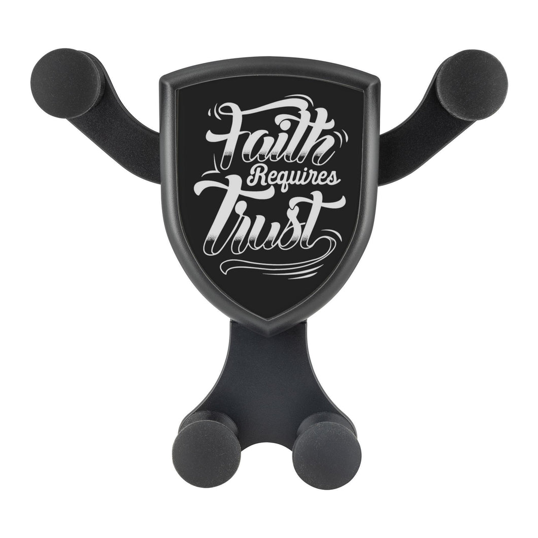 Faith Requires Trust Qi Wireless Car Charger Mount Christian Gift Idea Religious