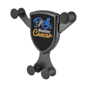 F*ck Bladder Cancer Blue Yellow Purple Ribbon Qi Wireless Car Charger Mount Gift