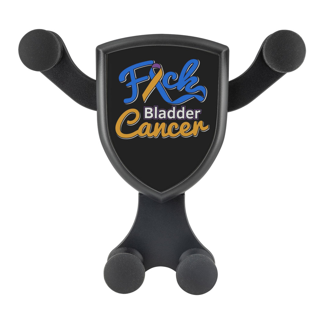 F*ck Bladder Cancer Blue Yellow Purple Ribbon Qi Wireless Car Charger Mount Gift
