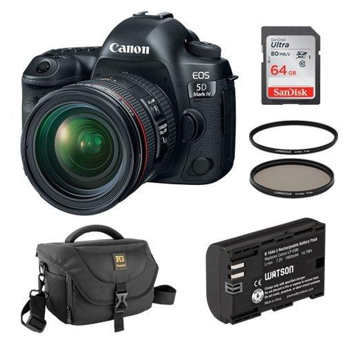 Canon EOS 5D Mark IV DSLR Camera with 24-70mm f/4L Lens Kit and Accessories