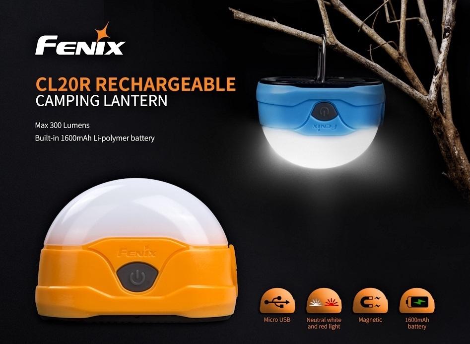 Fenix CL20R Rechargeable Camping Lantern 300 Lumens Blue