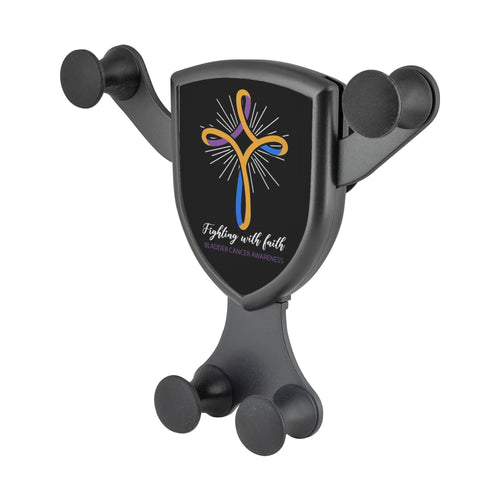 Fighting With Faith Bladder Cancer Awareness Qi Wireless Car Charger Mount Gift