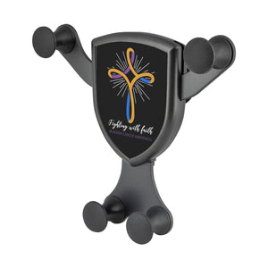 Fighting With Faith Bladder Cancer Awareness Qi Wireless Car Charger Mount Gift
