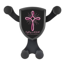 Load image into Gallery viewer, Fighting With Faith Breast Cancer Awareness Qi Wireless Car Charger Mount Gift