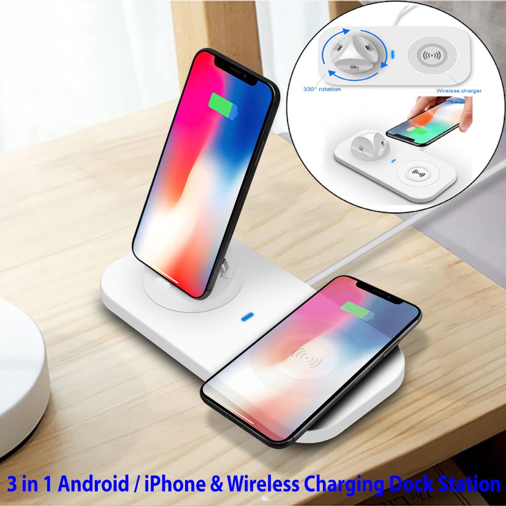 3 in 1 Android / iPhone & Wireless Charging Dock Station