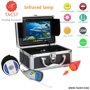 GAMWATER 7" Inch HD 1000tvl Underwater Fishing Video Camera Kit 12 PCS White LEDs Video Fish Finder 15M 20M 30M 50M