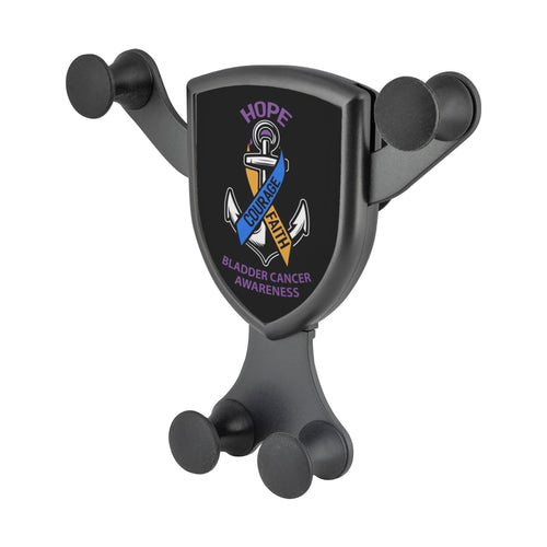 Hope Courage Faith Bladder Cancer Awareness Qi Wireless Car Charger Mount Gift