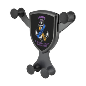 Hope Courage Faith Bladder Cancer Awareness Qi Wireless Car Charger Mount Gift