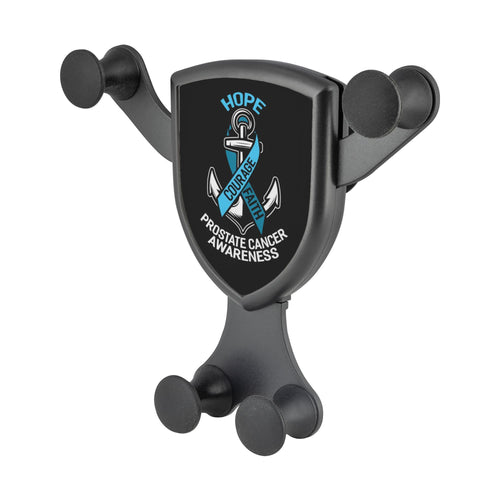 Hope Courage Faith Prostate Cancer Awareness Qi Wireless Car Charger Mount Gifts