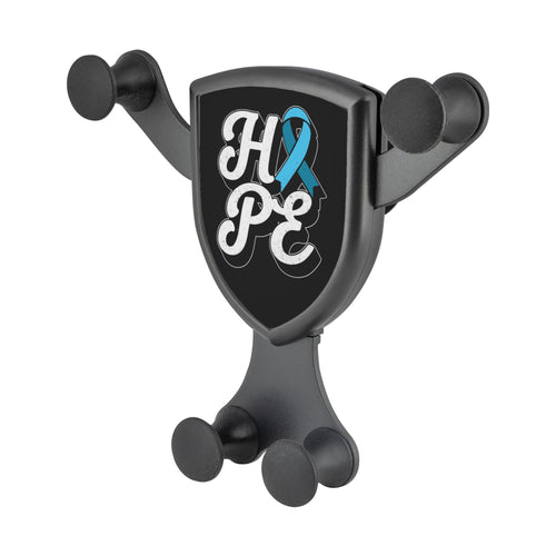 Hope Light Blue Ribbon Qi Wireless Car Charger Mount Gifts Idea