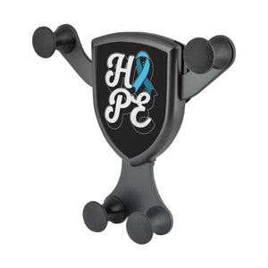 Hope Light Blue Ribbon Qi Wireless Car Charger Mount Gifts Idea
