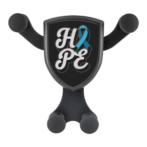 Hope Light Blue Ribbon Qi Wireless Car Charger Mount Gifts Idea