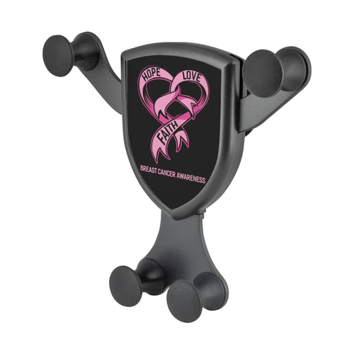 Hope Love Faith Breast Cancer Awareness Qi Wireless Car Charger Mount Gift Ideas