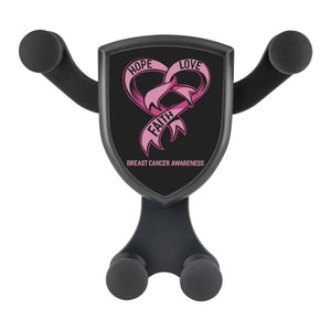 Hope Love Faith Breast Cancer Awareness Qi Wireless Car Charger Mount Gift Ideas