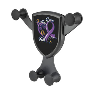 Hope Love Faith Elegant Bladder Cancer Awareness Qi Wireless Car Charger Gifts