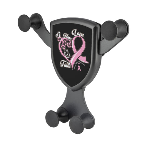 Hope Love Faith Elegant Breast Cancer Awareness Qi Wireless Car Charger Gifts