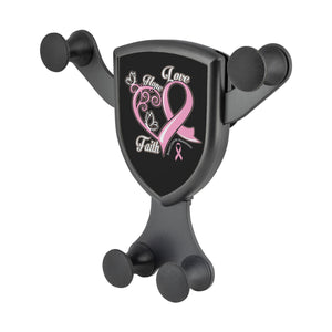 Hope Love Faith Elegant Breast Cancer Awareness Qi Wireless Car Charger Gifts