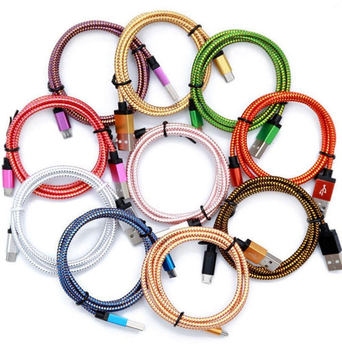 Charger Cable Micro USB Cord For Samsung HTC Android iPhone 1M Data Sync Fast Charging - 10 PCS